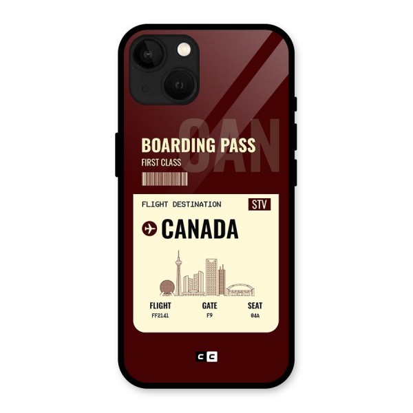 Canada Boarding Pass Glass Back Case for iPhone 13