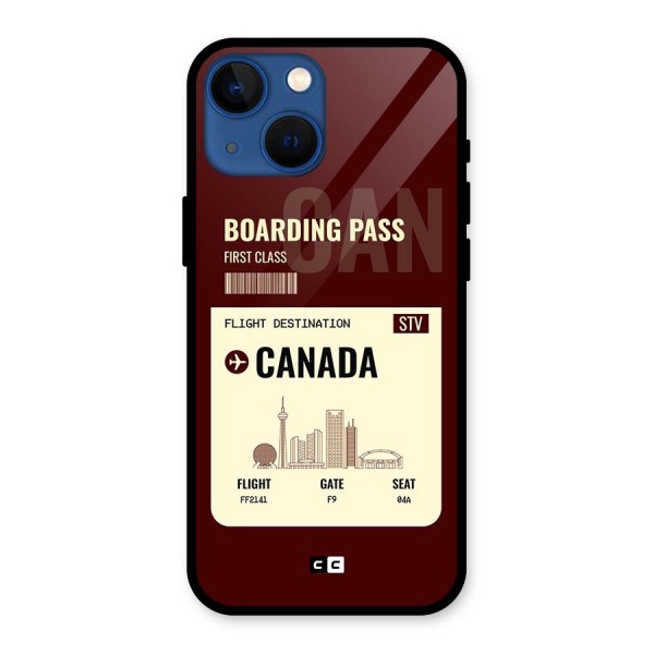 Canada Boarding Pass Glass Back Case for iPhone 13 Mini