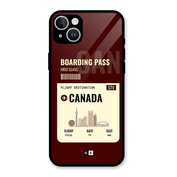 Canada Boarding Pass Glass Back Case for iPhone 14 Plus