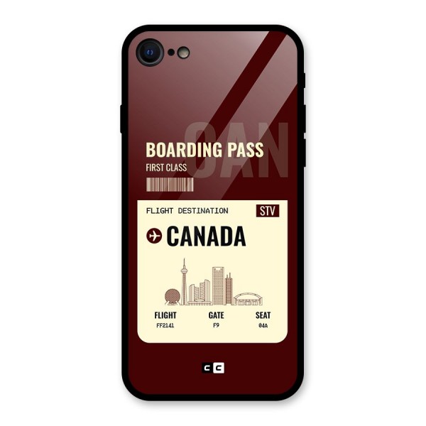 Canada Boarding Pass Glass Back Case for iPhone 8