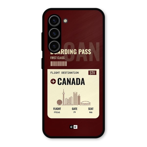 Canada Boarding Pass Metal Back Case for Galaxy S23