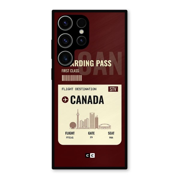 Canada Boarding Pass Metal Back Case for Galaxy S23 Ultra