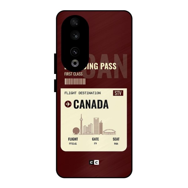 Canada Boarding Pass Metal Back Case for Honor 90