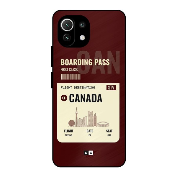 Canada Boarding Pass Metal Back Case for Mi 11 Lite