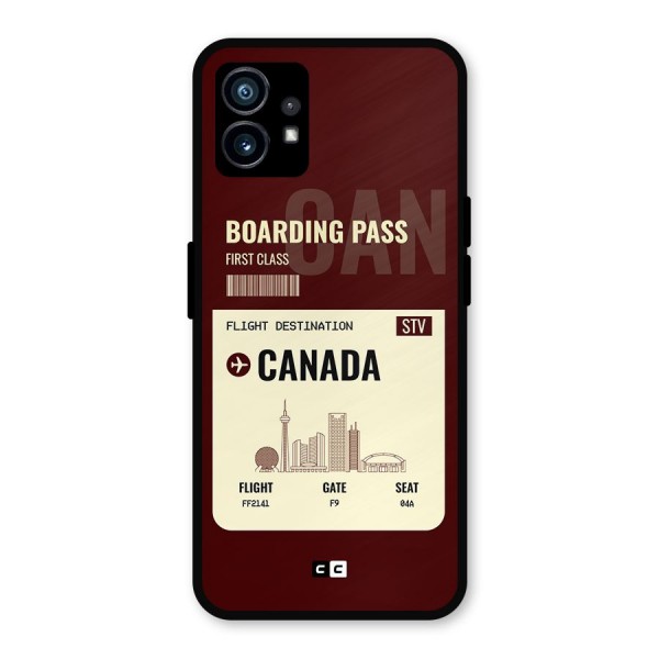 Canada Boarding Pass Metal Back Case for Nothing Phone 1