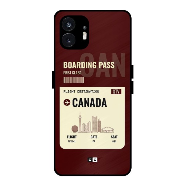 Canada Boarding Pass Metal Back Case for Nothing Phone 2