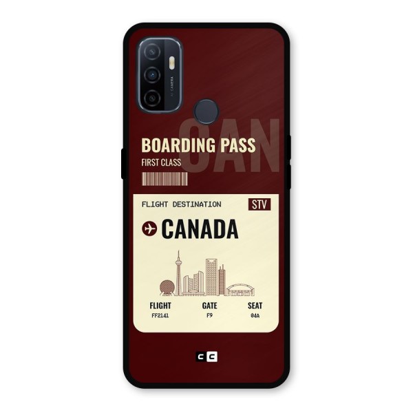 Canada Boarding Pass Metal Back Case for Oppo A53