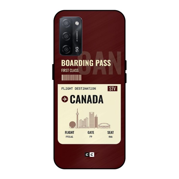 Canada Boarding Pass Metal Back Case for Oppo A53s 5G