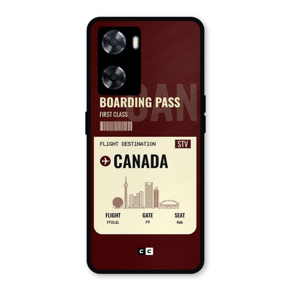 Canada Boarding Pass Metal Back Case for Oppo A77