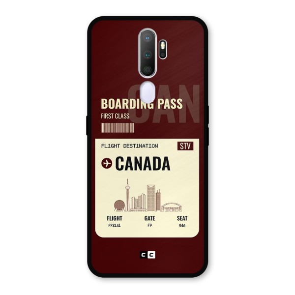 Canada Boarding Pass Metal Back Case for Oppo A9 (2020)