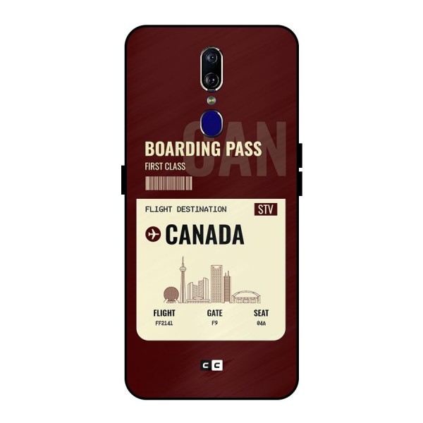 Canada Boarding Pass Metal Back Case for Oppo F11