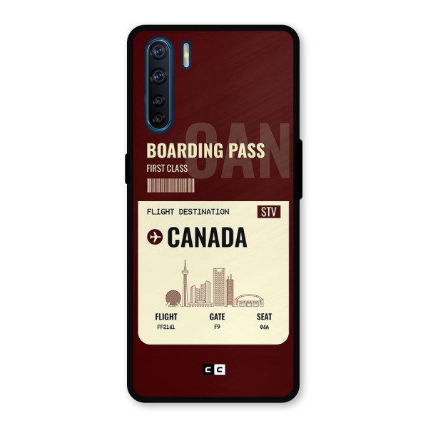 Canada Boarding Pass Metal Back Case for Oppo F15