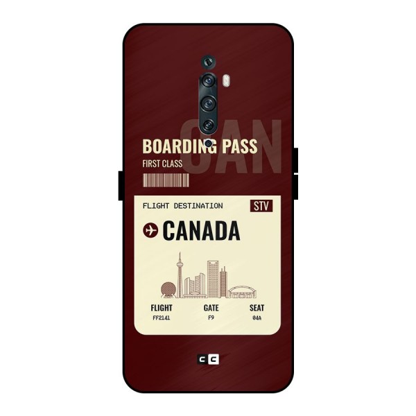 Canada Boarding Pass Metal Back Case for Oppo Reno2 F