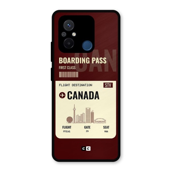 Canada Boarding Pass Metal Back Case for Poco C55