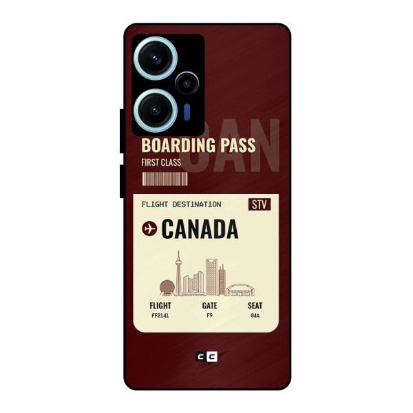 Canada Boarding Pass Metal Back Case for Poco F5