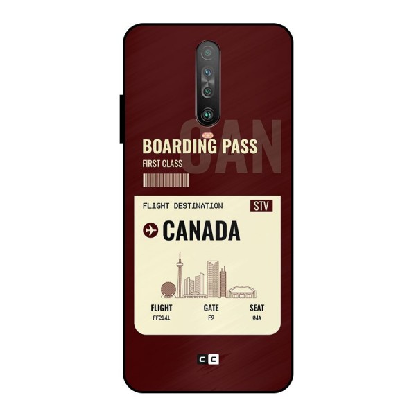 Canada Boarding Pass Metal Back Case for Poco X2