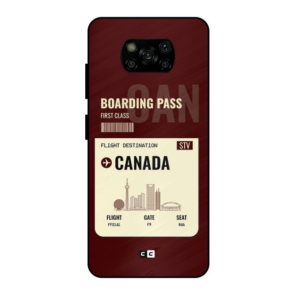 Canada Boarding Pass Metal Back Case for Poco X3