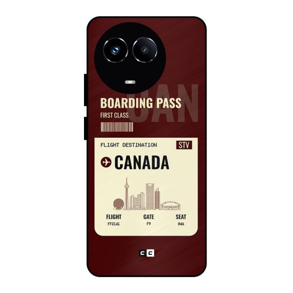 Canada Boarding Pass Metal Back Case for Realme 11 5G