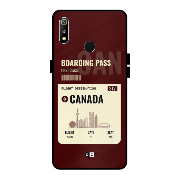 Canada Boarding Pass Metal Back Case for Realme 3