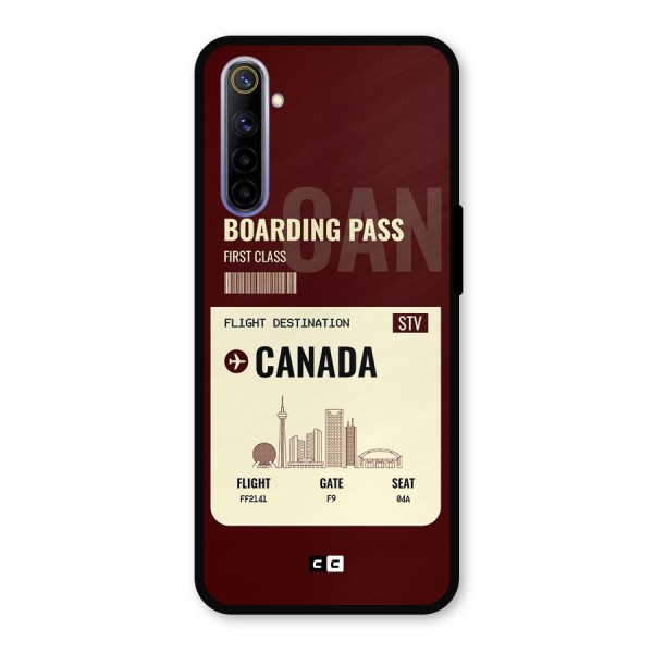 Canada Boarding Pass Metal Back Case for Realme 6