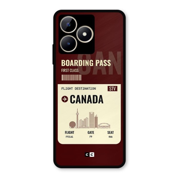 Canada Boarding Pass Metal Back Case for Realme C53