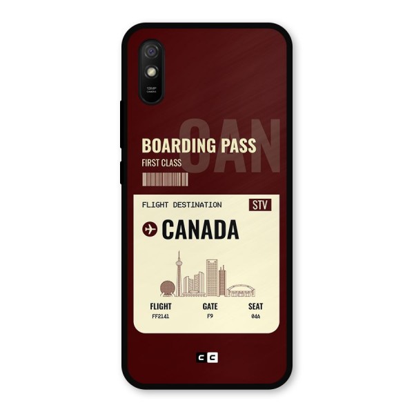 Canada Boarding Pass Metal Back Case for Redmi 9i