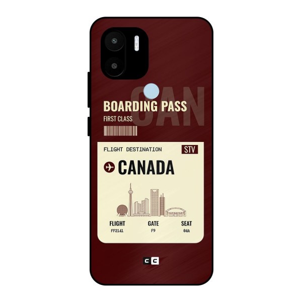 Canada Boarding Pass Metal Back Case for Redmi A1 Plus