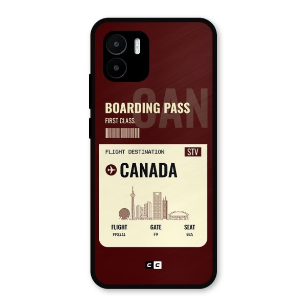 Canada Boarding Pass Metal Back Case for Redmi A2