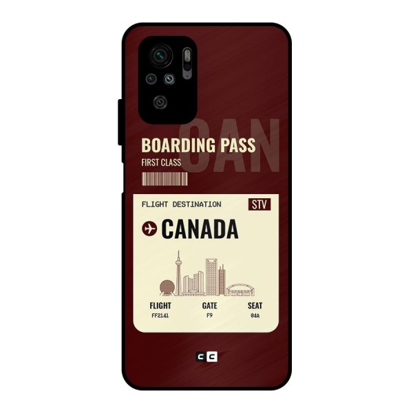 Canada Boarding Pass Metal Back Case for Redmi Note 10