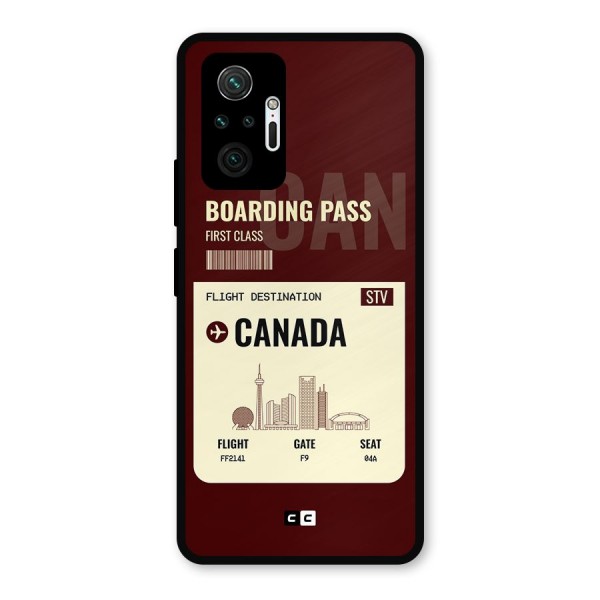 Canada Boarding Pass Metal Back Case for Redmi Note 10 Pro
