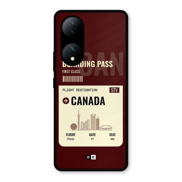 Canada Boarding Pass Metal Back Case for Vivo T2