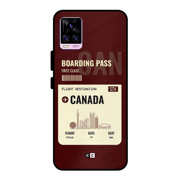 Canada Boarding Pass Metal Back Case for Vivo V20 Pro