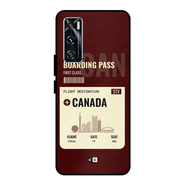 Canada Boarding Pass Metal Back Case for Vivo V20 SE