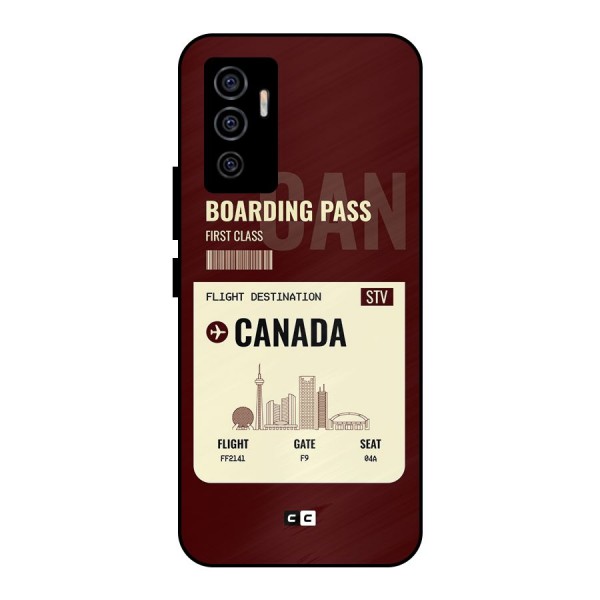 Canada Boarding Pass Metal Back Case for Vivo V23e