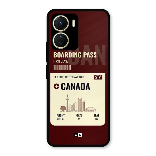 Canada Boarding Pass Metal Back Case for Vivo Y16