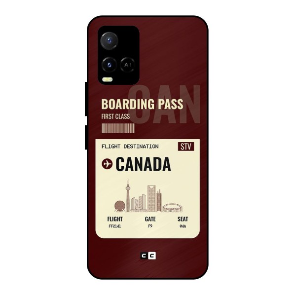 Canada Boarding Pass Metal Back Case for Vivo Y21