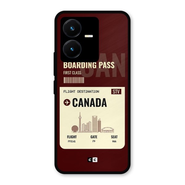 Canada Boarding Pass Metal Back Case for Vivo Y22s