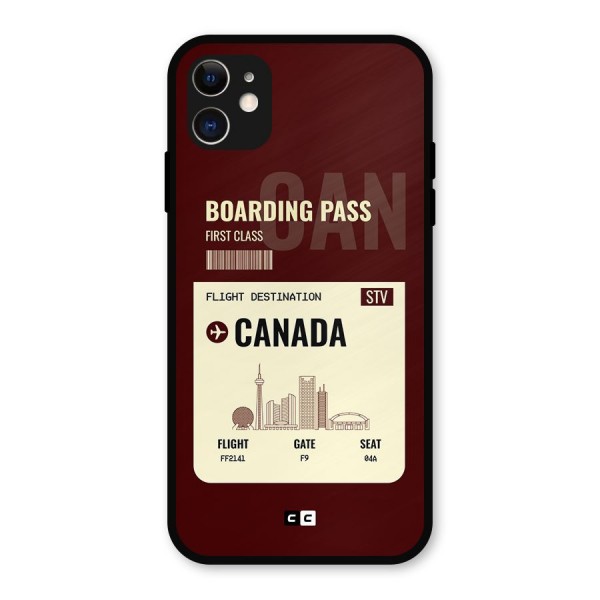 Canada Boarding Pass Metal Back Case for iPhone 11