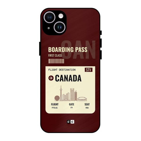 Canada Boarding Pass Metal Back Case for iPhone 14 Plus