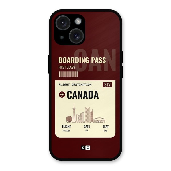 Canada Boarding Pass Metal Back Case for iPhone 15