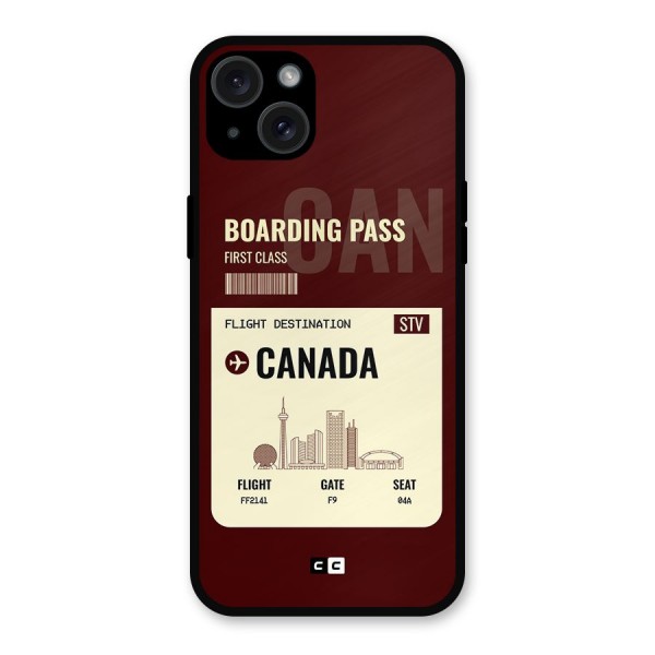 Canada Boarding Pass Metal Back Case for iPhone 15 Plus