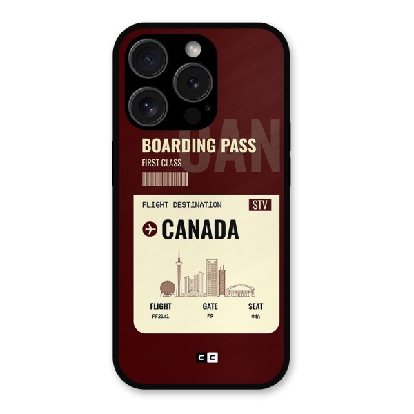 Canada Boarding Pass Metal Back Case for iPhone 15 Pro
