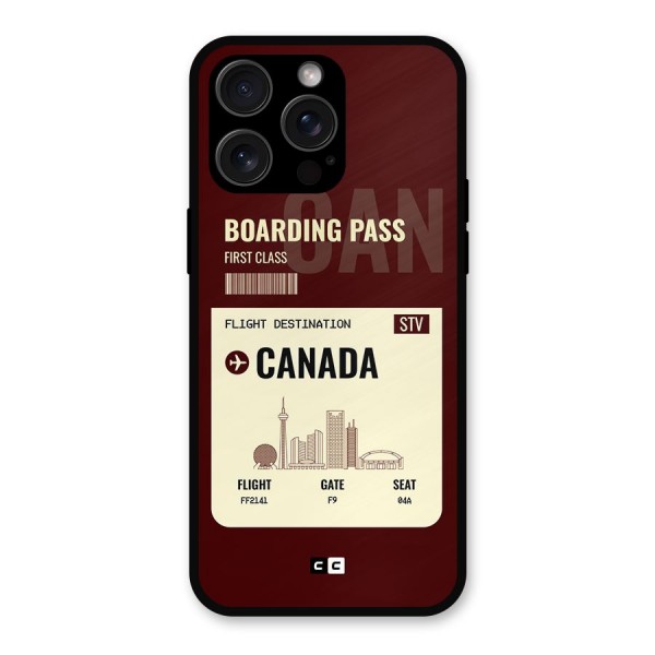 Canada Boarding Pass Metal Back Case for iPhone 15 Pro Max