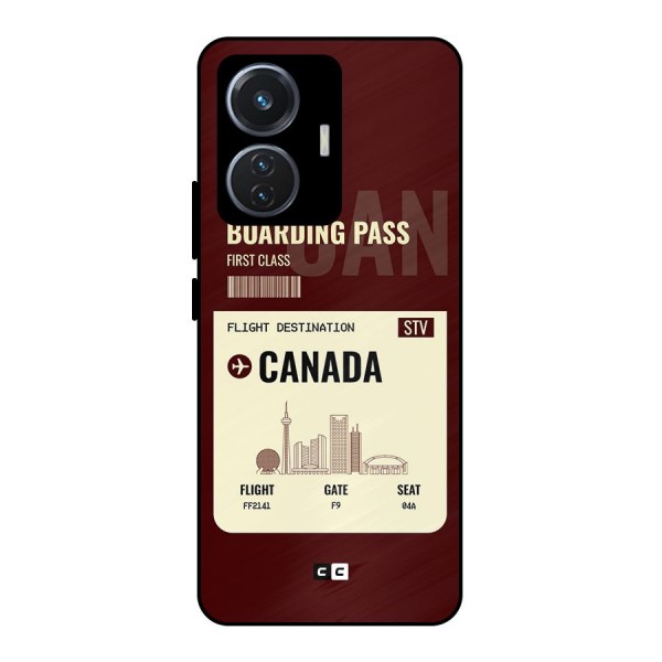 Canada Boarding Pass Metal Back Case for iQOO Z6 44W