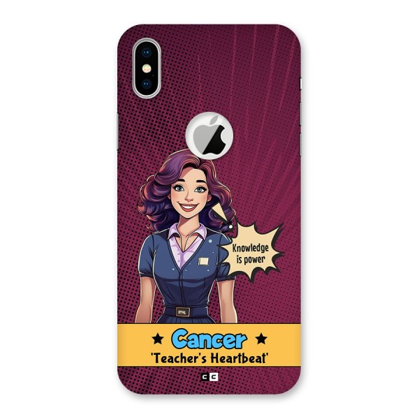 Cancer Heartbeat Back Case for iPhone XS Logo Cut