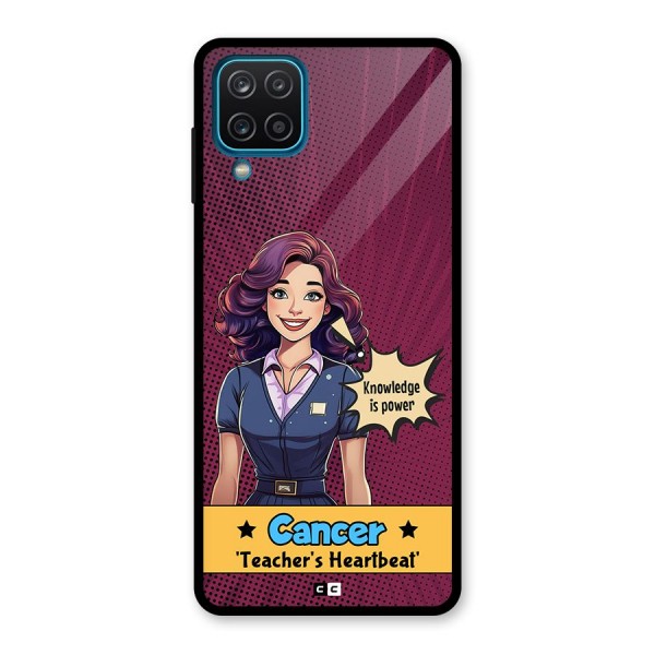 Cancer Heartbeat Glass Back Case for Galaxy A12