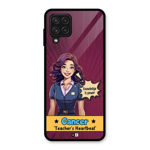 Cancer Heartbeat Glass Back Case for Galaxy A22 4G