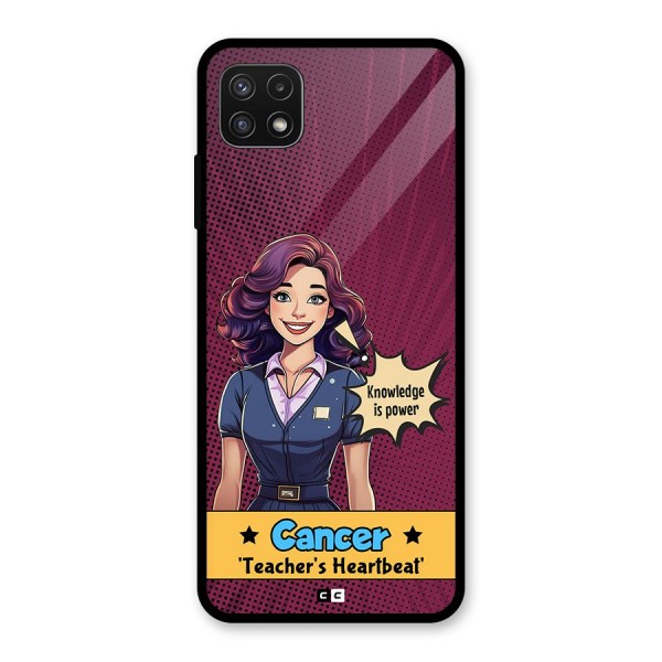 Cancer Heartbeat Glass Back Case for Galaxy A22 5G