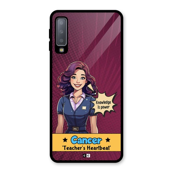 Cancer Heartbeat Glass Back Case for Galaxy A7 (2018)