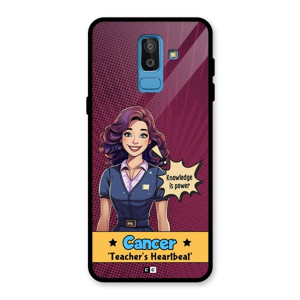 Cancer Heartbeat Glass Back Case for Galaxy J8